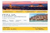 ITALIA,...• Alojamiento en hoteles 4* • 23 servicios alimenticios (agua y una copa de vino en almuerzos y cenas) • Excursiones y visitas: visitas panorámicas de Milán, Venecia