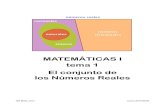 MATEMÁTICAS I tema 1 El conjunto de los Números Reales · LOS DIVERSOS CONJUNTOS CONJUNTOS DE NÚMEROS Números naturales, !={0,1,2,3,4,"} Números enteros, ... Los intervalos son