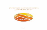 informe institucional febrero 2017 - CRESta Informe Institucional.pdf8 Universidades, 5.798 alumnos inscriptos, 459 graduados, actividades de extensión Universitaria y de Post Grado.