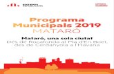Programa Municipals 2019 MATARÓsommataronistes.esquerrarepublicana.cat/...mataro...PROGRAMA MUNICIPALS 2015 ESQUERRA REPUBLICANA-MOVIMENT D ESQUERRES 3.4.1. Suport a l’emprenedoria