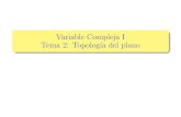 Variable Compleja I - Tema 2: Topología del planorpaya/documentos/VariableCompleja/2016-17/P...Tema 2: Topolog´ıa del plano Topolog´ıa del plano Funciones complejas de variable
