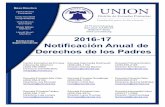 2016-17 Notificación Anual de Derechos de los Padres · 2016-09-24 · Distrito Escolar Union 2016-17 Folleto de Información de Derechos de los Padres 4 Asistencia Ausencias Generales
