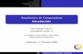 Arquitectura de Computadores Introducciónraraya/arq/material/...Arquitectura y Organizaci´on Tendencias Tecnologicas Resena˜ Hist´orica Primera Generacion En la Universidad de