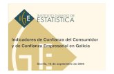 Indicadores de Confianza del Consumidor y de Confianza … · 2009-09-15 · Tamaño de muestra: 1.104 hogares, 138 secciones (8 viviendas). Distribución de compromiso a la proporcional.