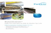 Rotostrainer...La rejilla Rotostrainer® maneja sólidos difíciles, incluyendo escoria y materiales aceitosos y grasos en aplicaciones municipales e industriales. Tamaños de orificios