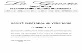 COMITÉ ELECTORAL UNIVERSITARIO 023_2019.pdf · 2019-04-03 · Pág. N° 06 Gaceta Órgano Oﬁcial N° 023 COMITÉ ELECTORAL UNIVERSITARIO RESOLUCION N° 04- CEUNI Lima, 01 de abril