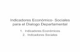 para el Dialogo Departamental Indicadores Económico- Sociales · Principales Indicadores 2000 2001 2002 2003 I. Producto Interno Bruto Producto interno bruto total 2,3 1,5 2,8 2,5