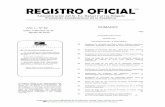 SUMARIO - Gob · Guzmán, B.A., Ministro Coordinador de la Producción, Empleo y Competitividad ..... 19 121 Déjase sin efecto el Acuerdo No. 89, publicado en el Registro Oficial