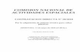 COMISION NACIONAL DE ACTIVIDADES ESPACIALESonc-ftp1.argentinacompra.gov.ar/0015/000/... · 2018-04-26 · COMISION NACIONAL DE ACTIVIDADES ESPACIALES CONTRATACION DIRECTA Nº 28/2018