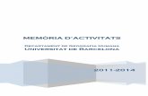 Memòria d’activitats. Departament de Geografia Humana. · 2016-01-22 · Departament de Geografia Humana Universitat de Barcelona 9 2.‐ DOCÈNCIA El Departament ha participat