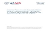 Informe Resumen de las Actividades del Proyecto de USAID ... · EEDP Escala de Evaluación del Desarrollo Psicomotor EMC Equipo de Mejora de la Calidad ENSAP Escuela Nacional de Salud