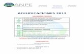 ADJUDICACIONES 2012 · - Provisionales en 2011/12. Apdo. 1 - Reingresados en 2011/12. Apdo. 2 . 2 - Suspensión de funciones cumplida la sanción. Apdo. 3 - Prácticas en 2011/10.