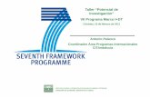 Taller “Potencial de Investigación” VII Programa ... · Presupuesto : >1 M: >1 M€€ Tipos de proyectos •• NETWORKS OF EXCELLENCE: Redes de excelencia Objetivo : Integración