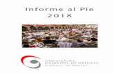 Informe al Ple 2018 - vilafranca.cat · Arribada l'hora de la presentació del meu primer informe al Ple Municipal, el pensament que se'm fa més present és el de valorar la feina