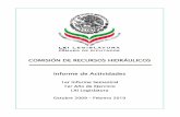 1er Informe Semestral · 2010-09-22 · primer informe semestral de actividades del primer aÑo de ejercicio de la comisiÓn de recursos hidrÁulicos de la lxi legislatura, correspondiente