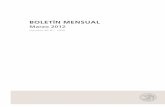 volumen 85 N.° 1009 · 2017-09-15 · 7 Boletín Mensual • MARZO 2012 Comunicado de prensa Reunión de Política Monetaria Santiago, 15 de marzo de 2012 En su reunión mensual