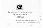 Comisión Permanente de Administración CEEPAC Y...Páez y el Mtro. José Martín Fernando Faz Mora. Se presenta el Informe Anual de Actividades para su rendición de cuentas al Plenr