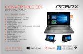 CONVERTIBLE EDI · CONVERTIBLE EDI PCB-TW133M3 Sistema Operativo: Windows 10 Home Procesador: Intel® Core™ i3 4005u Memoria: 4 GB Almacenamiento: 500 GB Incluye Office 365 Pantalla: