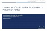 La participación ciudadana en los servicios públicos …...ESQUEMA 1. Participación ciudadana en México 2. Conceptos importantes 3. Marco normativa (federal y local) 4. Implementación