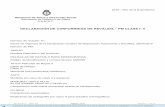 DECLARACIÓN DE CONFORMIDAD DE REVÁLIDA – PM CLASE I- II · El presente documento electrónico ha sido firmado digitalmente en los términos de la Ley N° 25.506, el Decreto N°