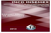 RAPORT ANUAL DE ACTIVITATE AL INCD · RAPORT ANUAL DE ACTIVITATE AL INCD INSEMEX 2013 1. Datele de identificare ale INCD 1.1.Denumirea: INSTITUTUL NAŢIONAL DE CERCETARE – DEZVOLTARE