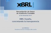 XBRL España, concretando la transparencia±a... · XBRL es el acrónimo de eXtensible Business Reporting Language, un lenguaje de marcado creado en 1998 por el auditor y contable
