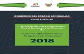 Gasto de Operación de los Programas y Proyectos 2018Manual de Normas y Lineamientos para el Ejercicio del Gasto de Operación de los Programas y Proyectos 2018. VII.3. Dependencias