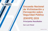 Título de la presentación - INEGI · A partir de la ENVIPE se estima que 31.1% de los hogares1 en el estado de San Luis Potosí tuvo, al menos, una víctima de delito2 durante 2018.