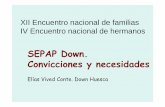 SEPAP Down SEPAP Down. Convicciones y necesidades · de emancipación. • Apoyar las experiencias vitales de emancipación. • Asesorar y ofrecer apoyo continuado a las familias