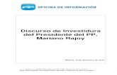Discurso de Investidura del Presidente del PP, Mariano Rajoy€¦ · Discurso de Investidura del Presidente del PP, Mariano Rajoy Madrid, 19 de diciembre de 2011 . Génova, 13 - 28004
