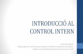 INTRODUCCIÓ AL CONTROL INTERN - Diputació de Tarragona€¦ · - Avaluació de riscos: cal identificar els punts dèbils - Activitats de control: el control es fa a tots els nivells