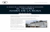 EL BANCO DE LA REPÚBLICA RECIBE EN …...2018/05/28  · Teatro Amira de la Rosa. Dado que este inmueble es un Bien de Interés Cultural de Carácter Nacional1, el proyecto de intervención