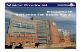Inauguración del Centro San Benito Menni · NOTICIAS DE LA PROVINCIA— MISIÓN PROVINCIAL INAUGURADO EL CENTRO SAN BENITO MENNI UBICADO AL SUR DE BOGOTÁ, COLOMBIA Más de 70 mil