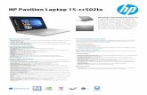 HP Pavilion Laptop 15-cc502la - TecnoBodega€¦ · Tu producto incluye: • Garantía limitada de hardware HP: Un año de garantía limitada de hardware. Los detalles completos de