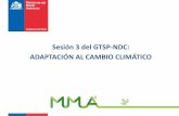 Sesión 3 del GTSP-NDC: ADAPTACIÓN AL CAMBIO CLIMÁTICO · • En 2015-2016 se realizó estudio de Indicadores para hacer seguimiento de las variables de cambio climático, de la