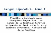 Lengua Española I. Tema 1rua.ua.es/dspace/bitstream/10045/12957/6/Tema1.pdf · Lengua Española I. Tema 1 Fonética y fonología como disciplinas lingüísticas. Las ramas de la