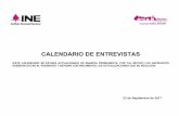 CALENDARIO DE ENTREVISTAS - INE · agenda de entrevista pendiente lunes 18 de septiembre de 2017 18:40 hrs. lunes 18 de septiembre de 2017 19:30 hrs. 5 f10103409007180005 subdirector