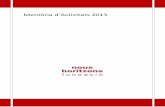 Memòria d’Activitats 2013€¦ · l’Acció, i la col·laboració i suport en edicions de llibres • Fomentar lligams establerts amb les diverses entitats, d’àmbit europeu