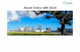 Alpek Índice GRI 2014 · EC1 Valor económico generado. Pág. 2 Completo EC2 Consecuencias financieras, riesgos y oportunidades para las actividades de la organización debidas al