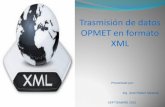 TRASMISION DE DATOS OPMET EN FOMATO XML · - Intercambio de información entre sistemas heterogéneos Aplicaciones del XML - Publicar e intercambiar contenidos de bases de datos -
