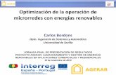 Optimización de la operación de microrredes con energías ...€¦ · 2 Resumen •Gestión de energía en microrredes con fuentes renovables (principalmente solar y eólica) y