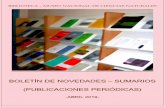 BOLETÍN DE NOVEDADES – SUMARIOS (PUBLICACIONES PERIÓDICAS) · 2019-04-23 · biblioteca – museo nacional de ciencias naturales boletÍn de novedades – sumarios (publicaciones