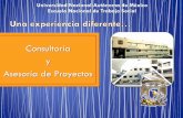 Consultoría Asesoría de Proyectos - UNAM · 2015-01-09 · •Objetivo General Identificar diferentes opciones de intervención para el desarrollo del trabajo social en el ámbito
