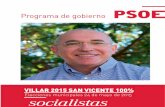 Programa de gobierno - PSPV-PSOE San Vicente del Raspeig...Elecciones municipales 24 de mayo de 2015 Porque nos importa San Vicente Villar 2015, San Vicente 100% 1 INDICE INTRODUCCIÓN