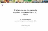 El sistema de transporte masivo metropolitano en Salta · transporte. –Reglamentar el servicio de transporte masivo, estableciendo objetivos para el futuro y generando condiciones