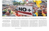 Papa pide evitar toda violencia en Venez11ela y Paraguay...de la OEA sobre Venezuela La Organización de Estados Americanos (OEA) decide esta semana si apuesta por iniciar el proceso
