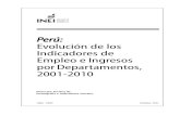 Perú: Evolución de los Indicadores de Empleo e Ingresos ...€¦ · Perú: Evolución de los Indicadores de Empleo e Ingresos por Departamentos, 2001-2010 3 El Instituto Nacional