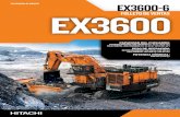 EX3600-6 EX3600...EX3600-6 EXCAVADORA DE MINERÍA COMODIDAD n La cabina de 6,83 m (22,4 ft) de altura e inclinación hacia adelante permite ver claramente el lugar de trabajo, incluso