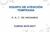 EQUIPO DE ATENCIÓN TEMPRANA - ayto-arganda.es · equipo de atenciÓn temprana e. a. t. de arganda curso 2016-2017. ... nuestras actuaciones • intervenciÓn directa en centros ...