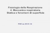 Fisiologia della Respirazione€¦ · Analogo Meccanico dell’Apparato Respiratorio • L’apparato respiratorio è un sistema meccanico di secondo ordine • All’azione dei muscoli